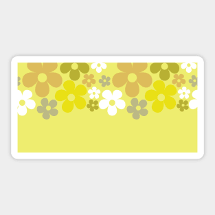 Hippie Floral Yellow Flower Pastel Border Seamless Pattern Sticker